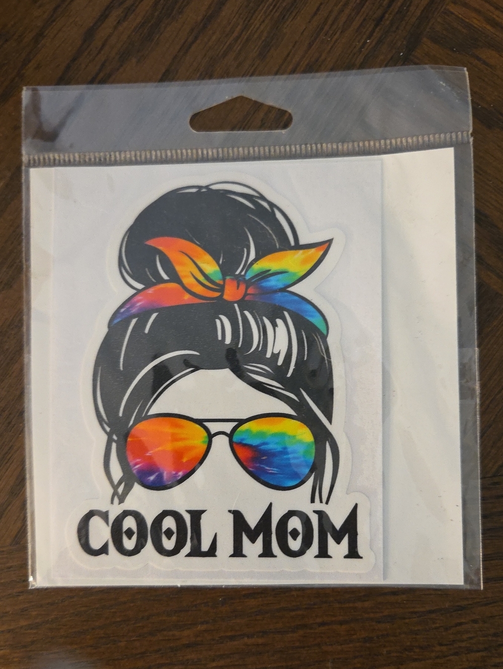 Cool Mom Rainbow Sunglasses Messy Bun Sticker